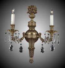 American Brass & Crystal WS9062-A-01G-PI - Two Light Wall Sconce